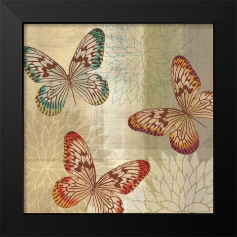 Tropical Butterflies II Black Modern Wood Framed Art Print by Venter, Tandi