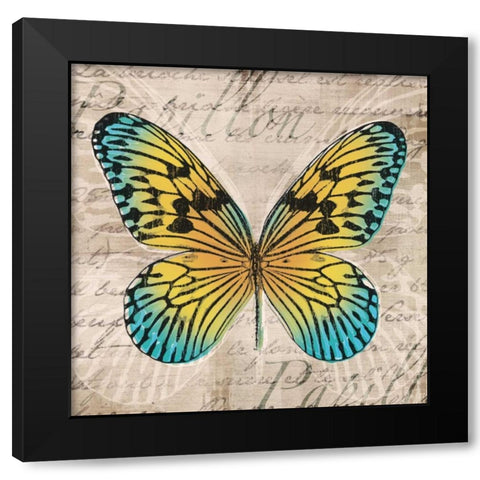 Butterflies I Black Modern Wood Framed Art Print by Venter, Tandi