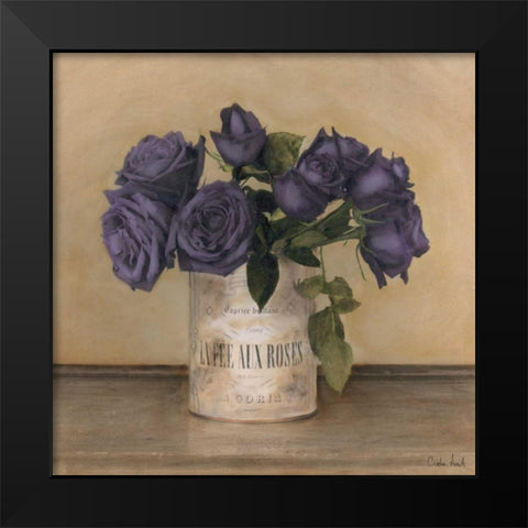 Royal Roses Black Modern Wood Framed Art Print by Atria, Cristin