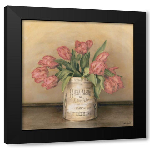 Royal Tulips Black Modern Wood Framed Art Print by Atria, Cristin