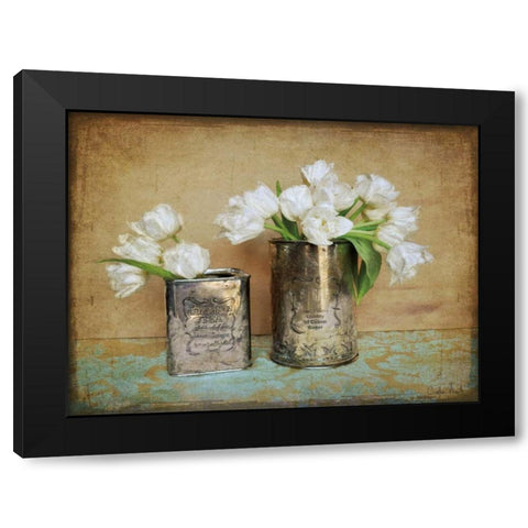 Vintage Tulips I Black Modern Wood Framed Art Print by Atria, Cristin