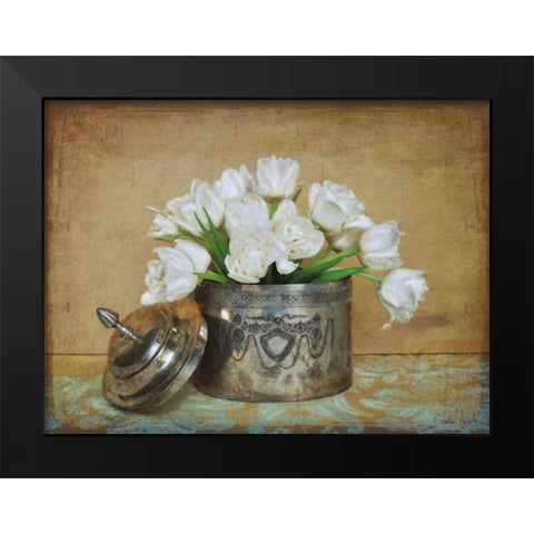 Vintage Tulips II Black Modern Wood Framed Art Print by Atria, Cristin