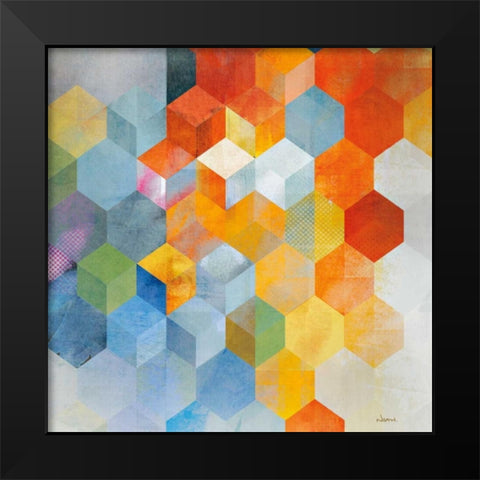 Cubitz I Black Modern Wood Framed Art Print by NOAH