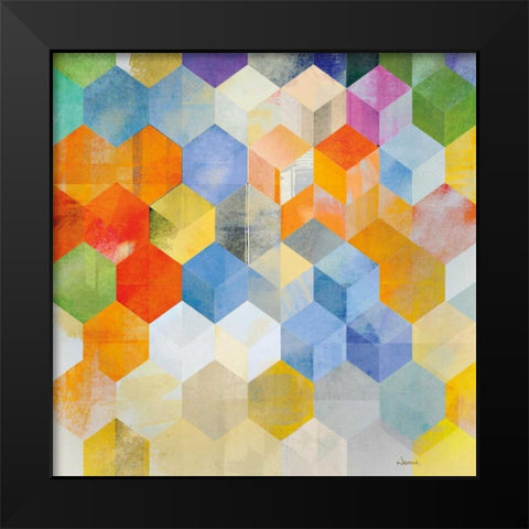 Cubitz II Black Modern Wood Framed Art Print by NOAH