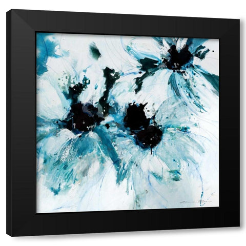 Blue Crush II Black Modern Wood Framed Art Print with Double Matting by Barnes, Natasha