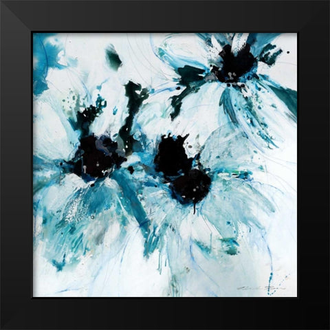 Blue Crush II Black Modern Wood Framed Art Print by Barnes, Natasha