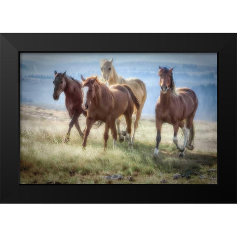 Morning Stroll Black Modern Wood Framed Art Print by Caro, Wendy