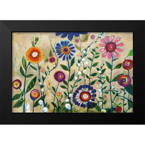 Garden Party Black Modern Wood Framed Art Print by Eider, Georgia
