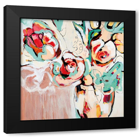 Subtle Flourish Black Modern Wood Framed Art Print with Double Matting by Maritz, Angela