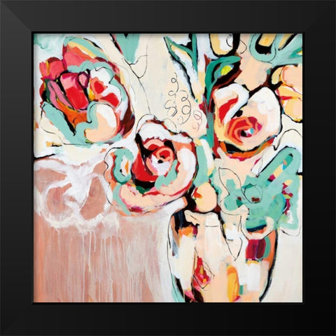Subtle Flourish Black Modern Wood Framed Art Print by Maritz, Angela