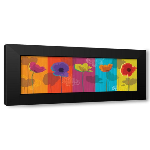 Poppylicious Black Modern Wood Framed Art Print by Venter, Tandi