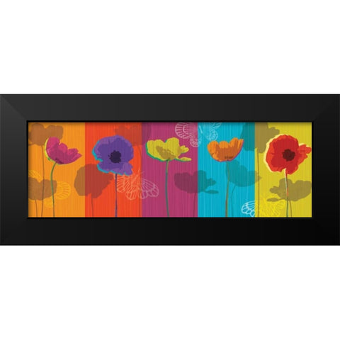 Poppylicious Black Modern Wood Framed Art Print by Venter, Tandi