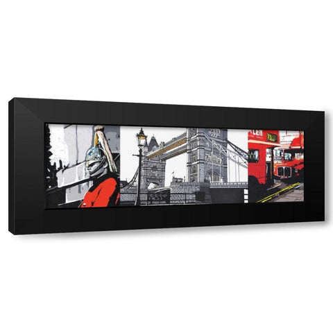 London Black Modern Wood Framed Art Print by Fairbrother, Jo