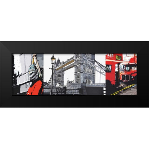 London Black Modern Wood Framed Art Print by Fairbrother, Jo