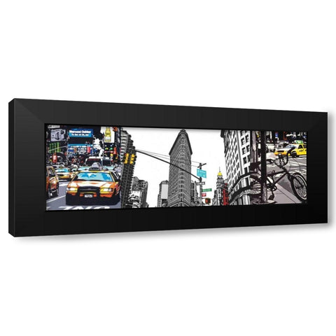 New York Black Modern Wood Framed Art Print by Fairbrother, Jo