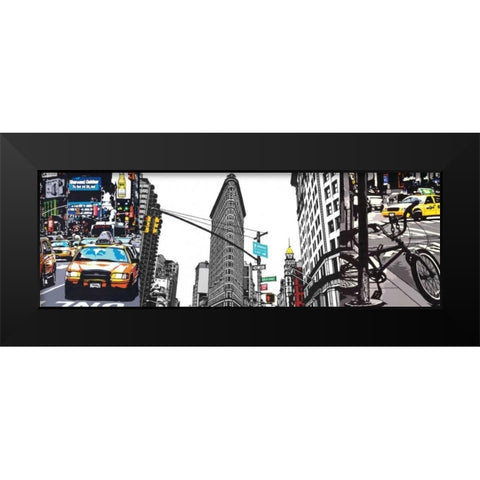 New York Black Modern Wood Framed Art Print by Fairbrother, Jo