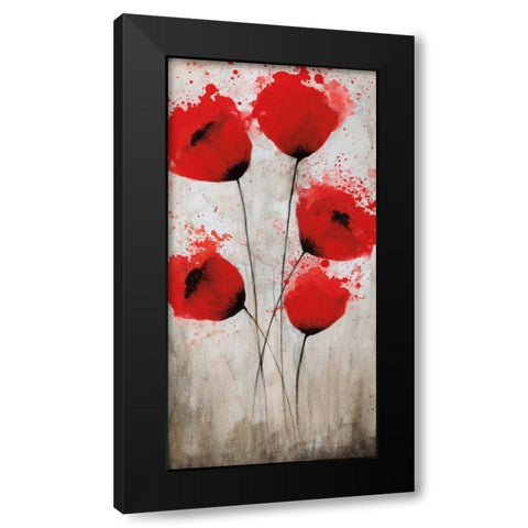 Luminous Crimson I Black Modern Wood Framed Art Print with Double Matting by Brink, Catherine