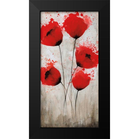 Luminous Crimson I Black Modern Wood Framed Art Print by Brink, Catherine