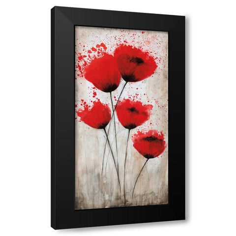 Luminous Crimson II Black Modern Wood Framed Art Print with Double Matting by Brink, Catherine