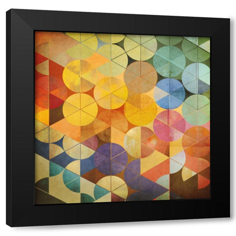 Full Circle I Black Modern Wood Framed Art Print with Double Matting by NOAH
