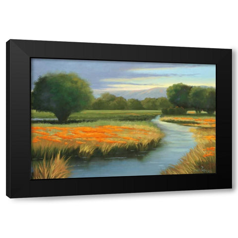 California Orange Black Modern Wood Framed Art Print with Double Matting by Peterson, Julie