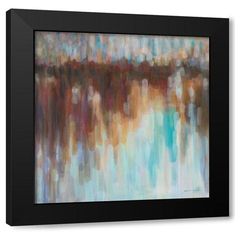 Lights on the Harbour Black Modern Wood Framed Art Print with Double Matting by Parker, Karen Lorena