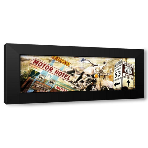 Route 66 Black Modern Wood Framed Art Print with Double Matting by Sola, Bresso