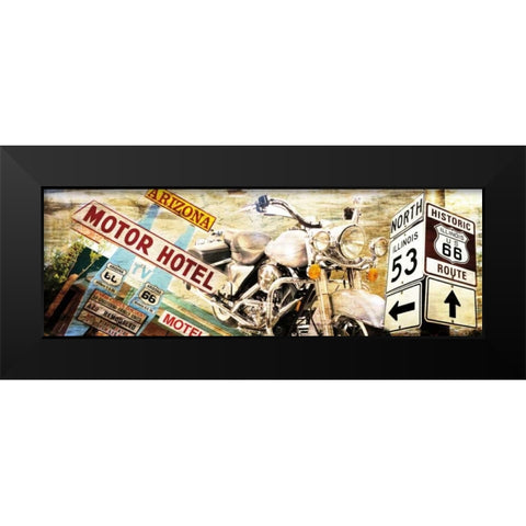 Route 66 Black Modern Wood Framed Art Print by Sola, Bresso