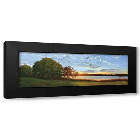 Lakeside Sunrise Black Modern Wood Framed Art Print by Peterson, Julie