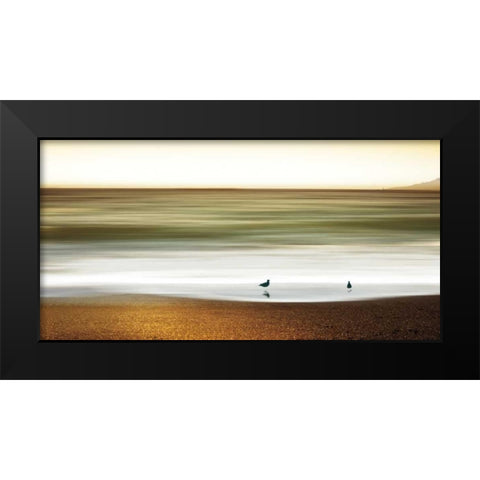 Golden Shores Black Modern Wood Framed Art Print by Pelkey, Marvin