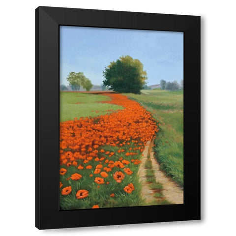 Poppy Field Black Modern Wood Framed Art Print by Peterson, Julie