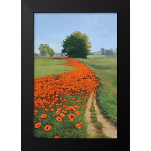 Poppy Field Black Modern Wood Framed Art Print by Peterson, Julie