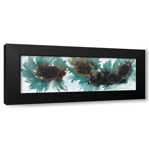 Peacock Dance Black Modern Wood Framed Art Print with Double Matting by Barnes, Natasha