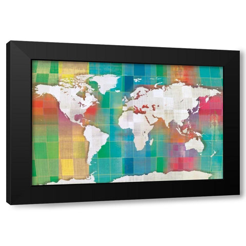 Color My World Black Modern Wood Framed Art Print by Venter, Tandi