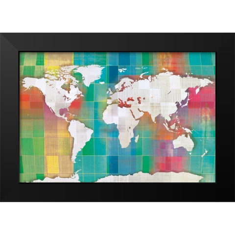 Color My World Black Modern Wood Framed Art Print by Venter, Tandi