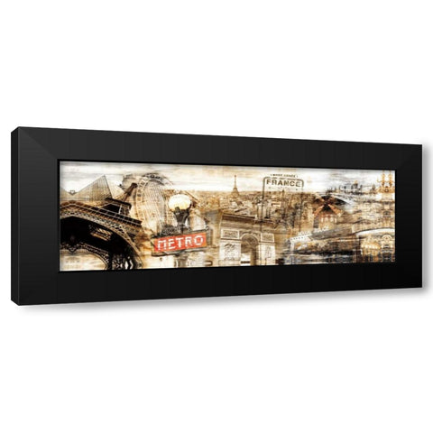 Visiting France Black Modern Wood Framed Art Print by Sola, Bresso