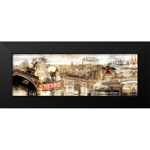 Visiting France Black Modern Wood Framed Art Print by Sola, Bresso