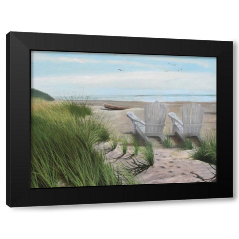 Perfect Spot on the Beach Black Modern Wood Framed Art Print with Double Matting by Peterson, Julie