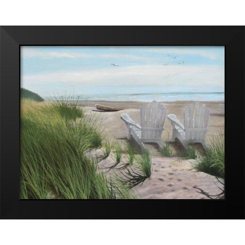 Perfect Spot on the Beach Black Modern Wood Framed Art Print by Peterson, Julie