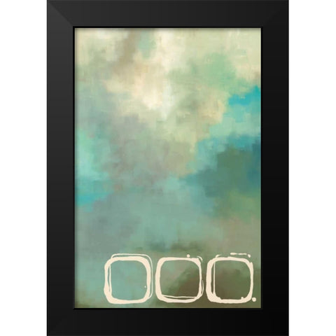 Retro in Aqua and Khaki II Black Modern Wood Framed Art Print by Maitland, Laurie