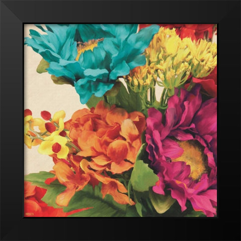 Pop Art Flowers I Black Modern Wood Framed Art Print by Anderson, Jocelyn