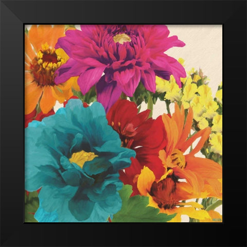 Pop Art Flowers II Black Modern Wood Framed Art Print by Anderson, Jocelyn