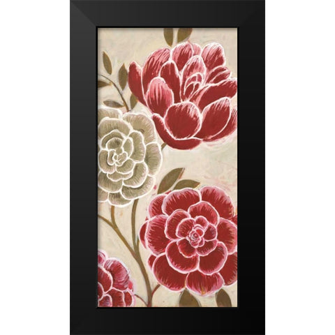 Lace Petals I Black Modern Wood Framed Art Print by MARIA