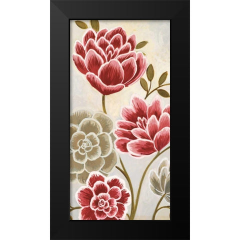 Lace Petals II Black Modern Wood Framed Art Print by MARIA