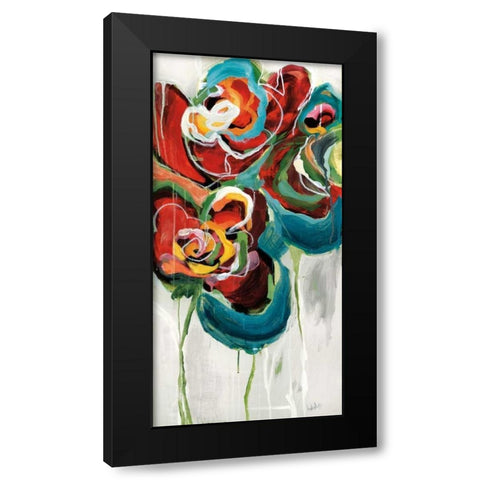 Wasabi Rose II Black Modern Wood Framed Art Print with Double Matting by Maritz, Angela