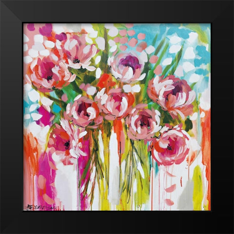 Sunburst Symphony Black Modern Wood Framed Art Print by Brooks, Amanda J.