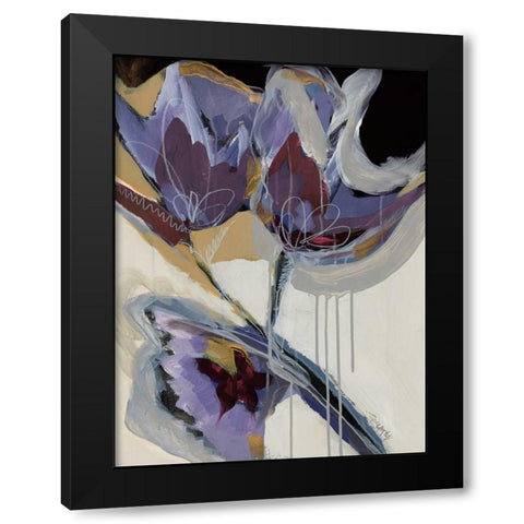 Floral Impressions I Black Modern Wood Framed Art Print by Maritz, Angela