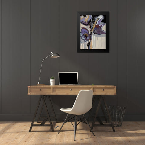 Floral Impressions II Black Modern Wood Framed Art Print by Maritz, Angela
