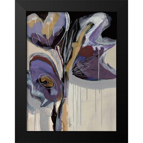 Floral Impressions II Black Modern Wood Framed Art Print by Maritz, Angela