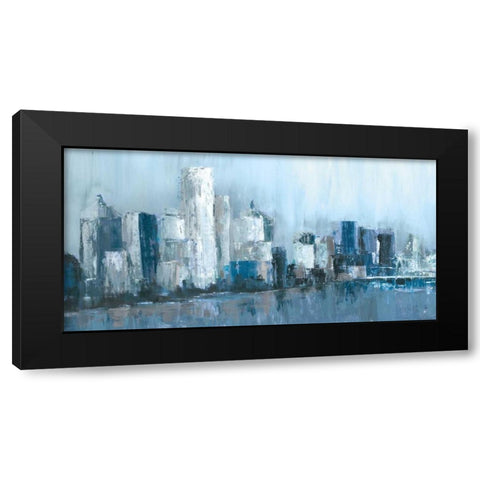 Citylines Black Modern Wood Framed Art Print by Jones, Cy
